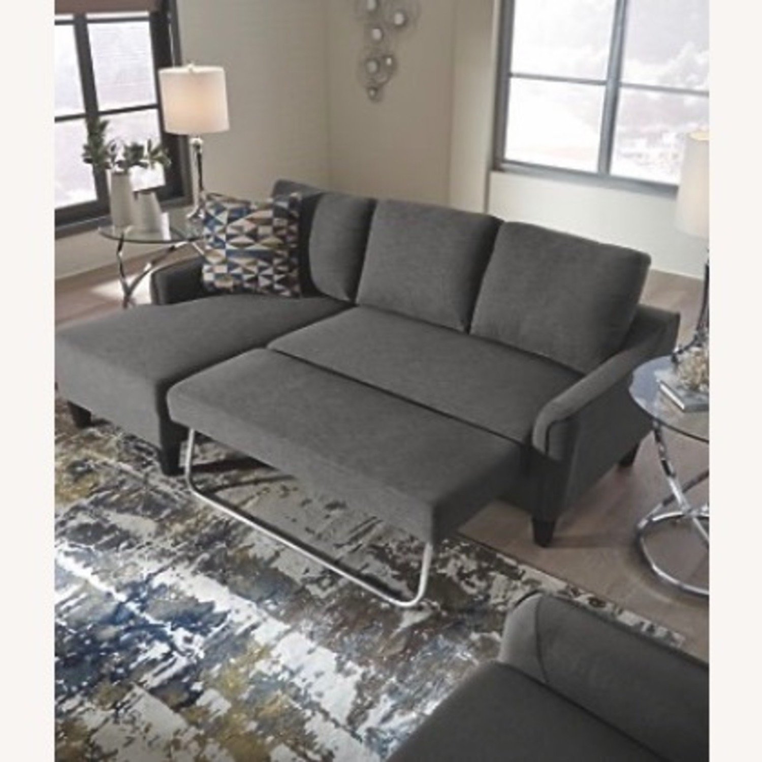 Ashley Furniture Jarreau Gray Sofa Chaise Sleeper - image-2