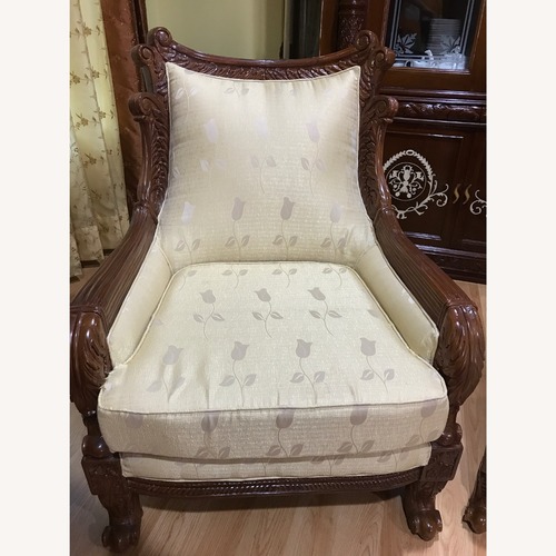 Used Vintage/Antique Yellow Fabric Armchair for sale on AptDeco