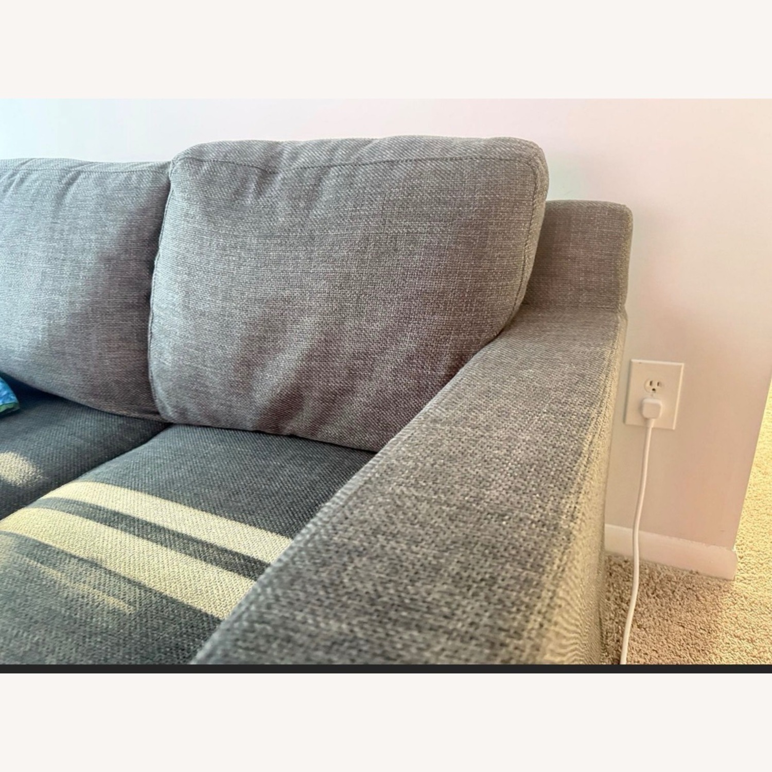 Dark Gray Fabric 3+ Seater Sofa - image-3