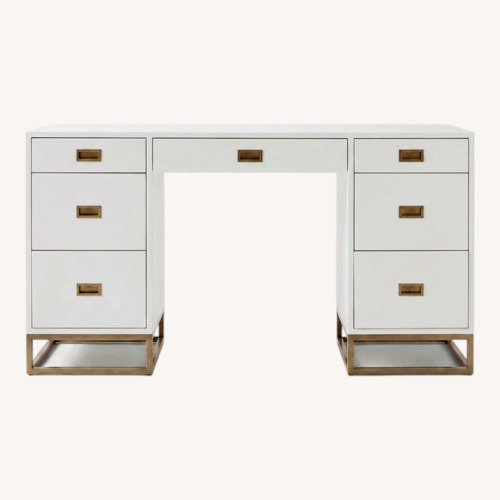 Used Restoration Hardware White Wood Desk for sale on AptDeco