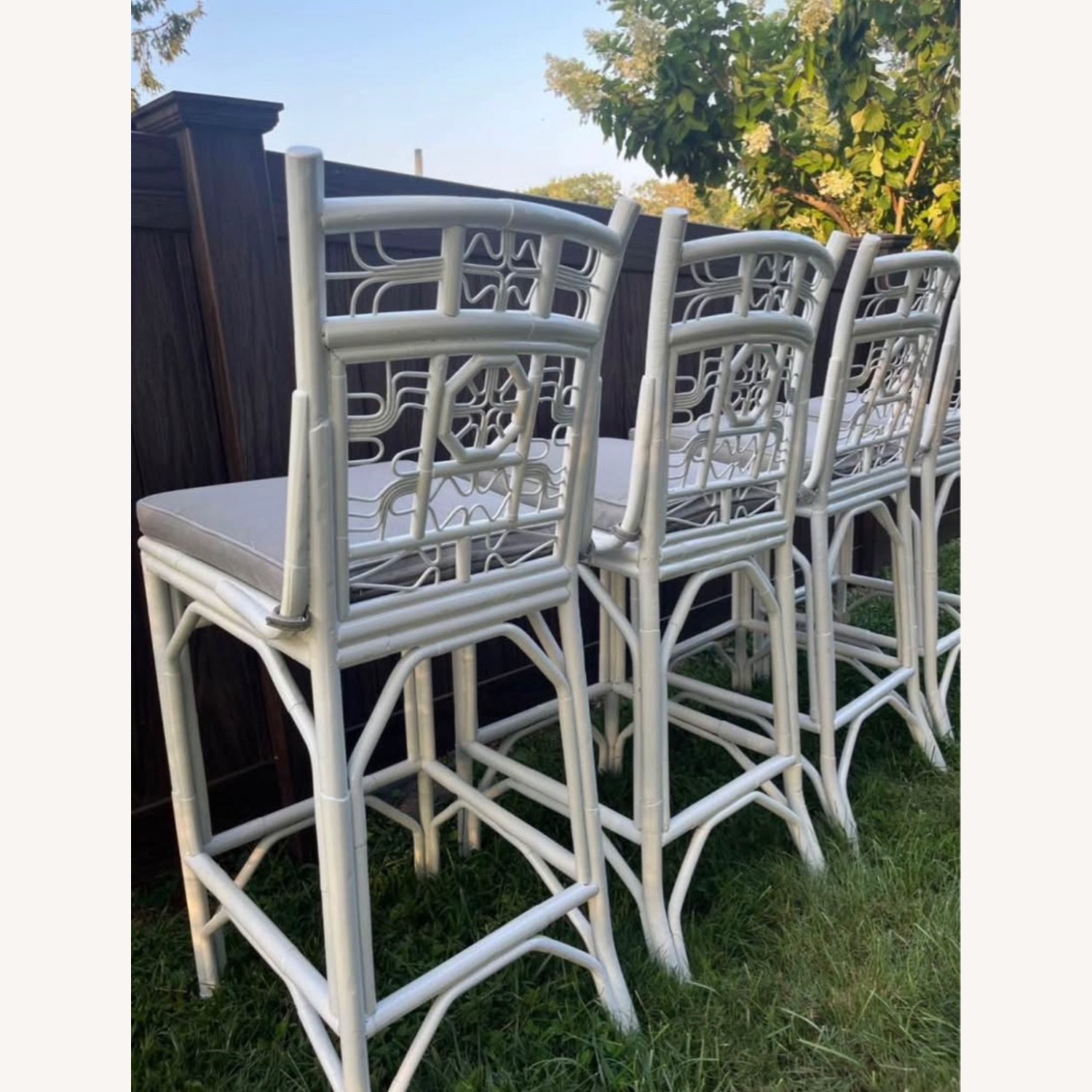 Bamboo Rattan Indochine Bohemian Costal Bar Stools - image-5