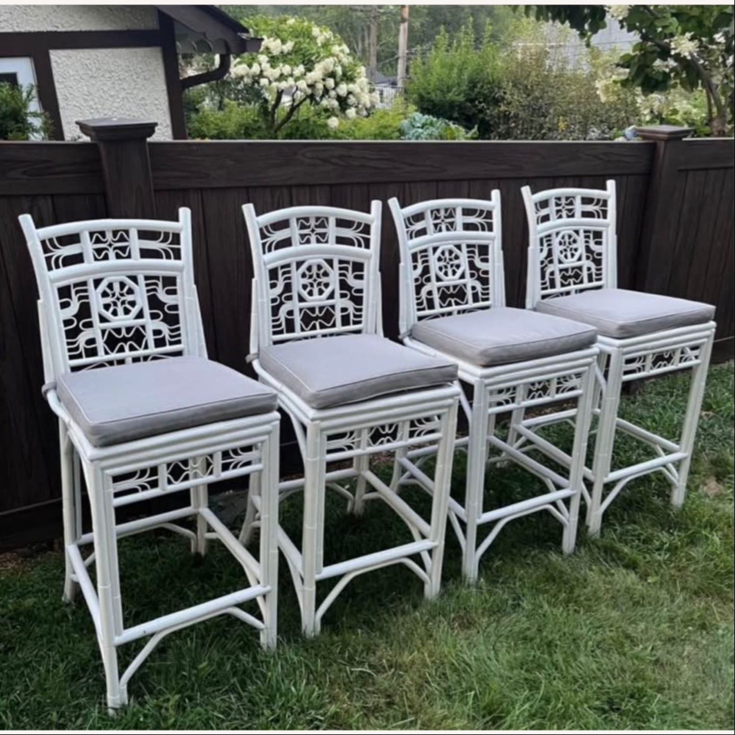 Bamboo Rattan Indochine Bohemian Costal Bar Stools - image-6