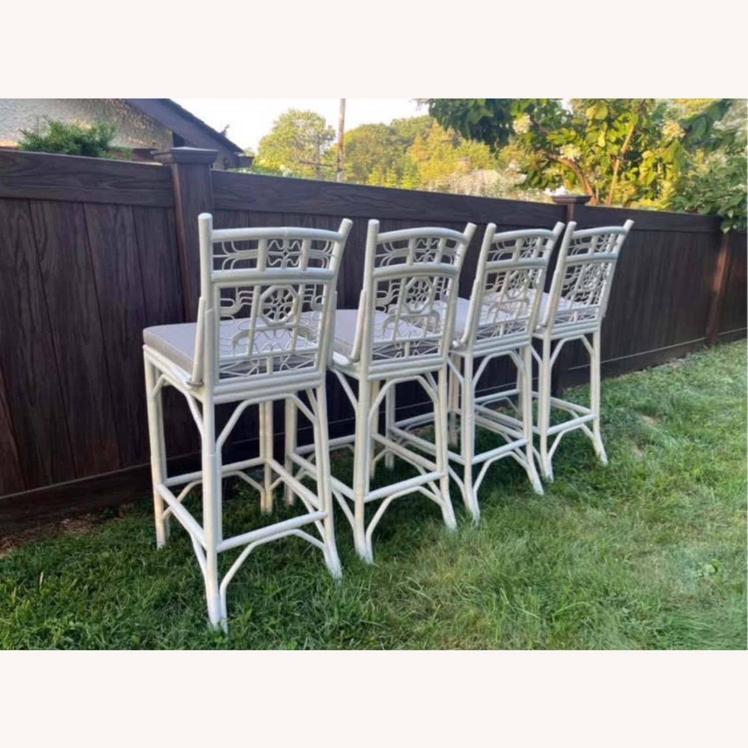 Bamboo Rattan Indochine Bohemian Costal Bar Stools - image-2