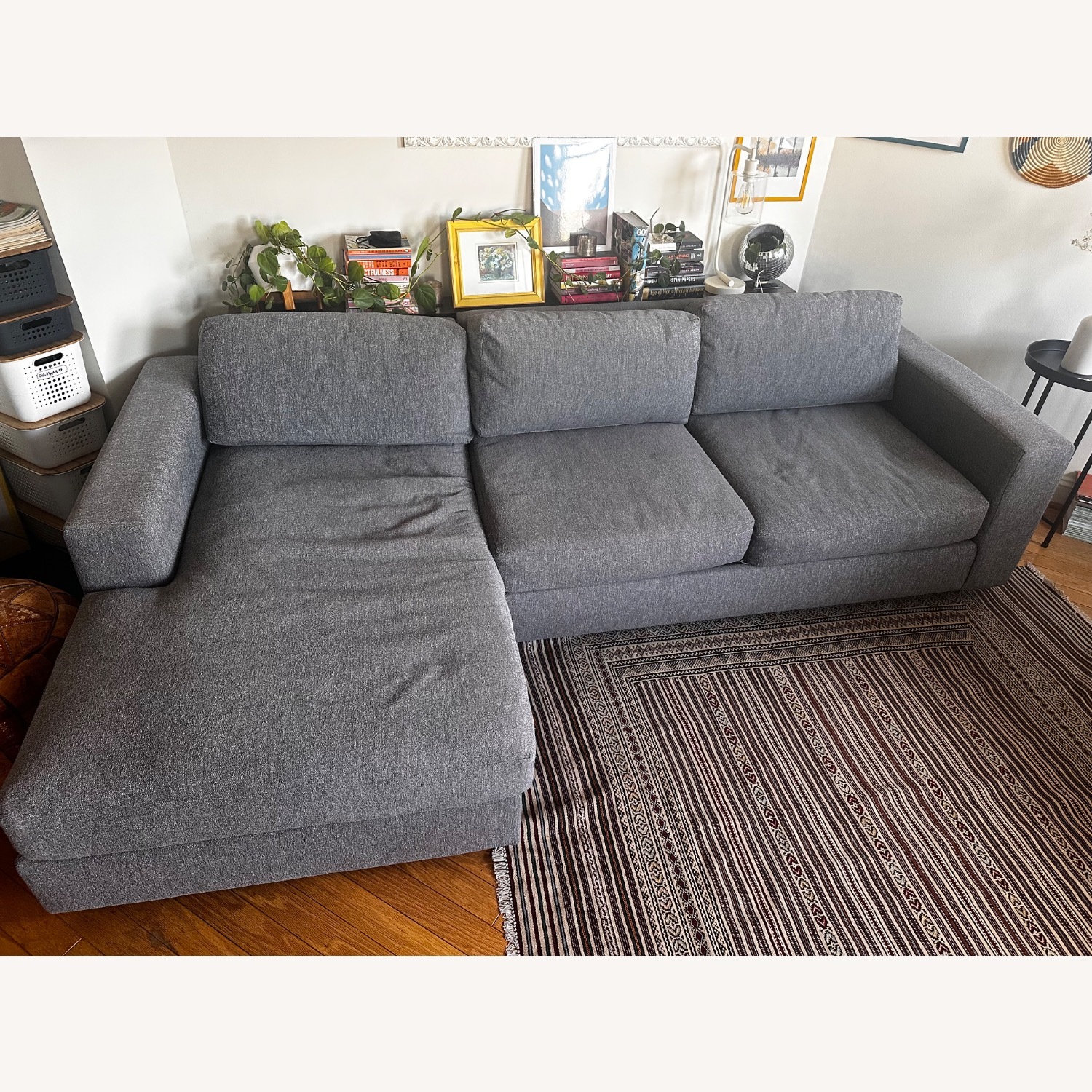 West Elm Urban Dark Gray 2 Piece Sectional - image-3