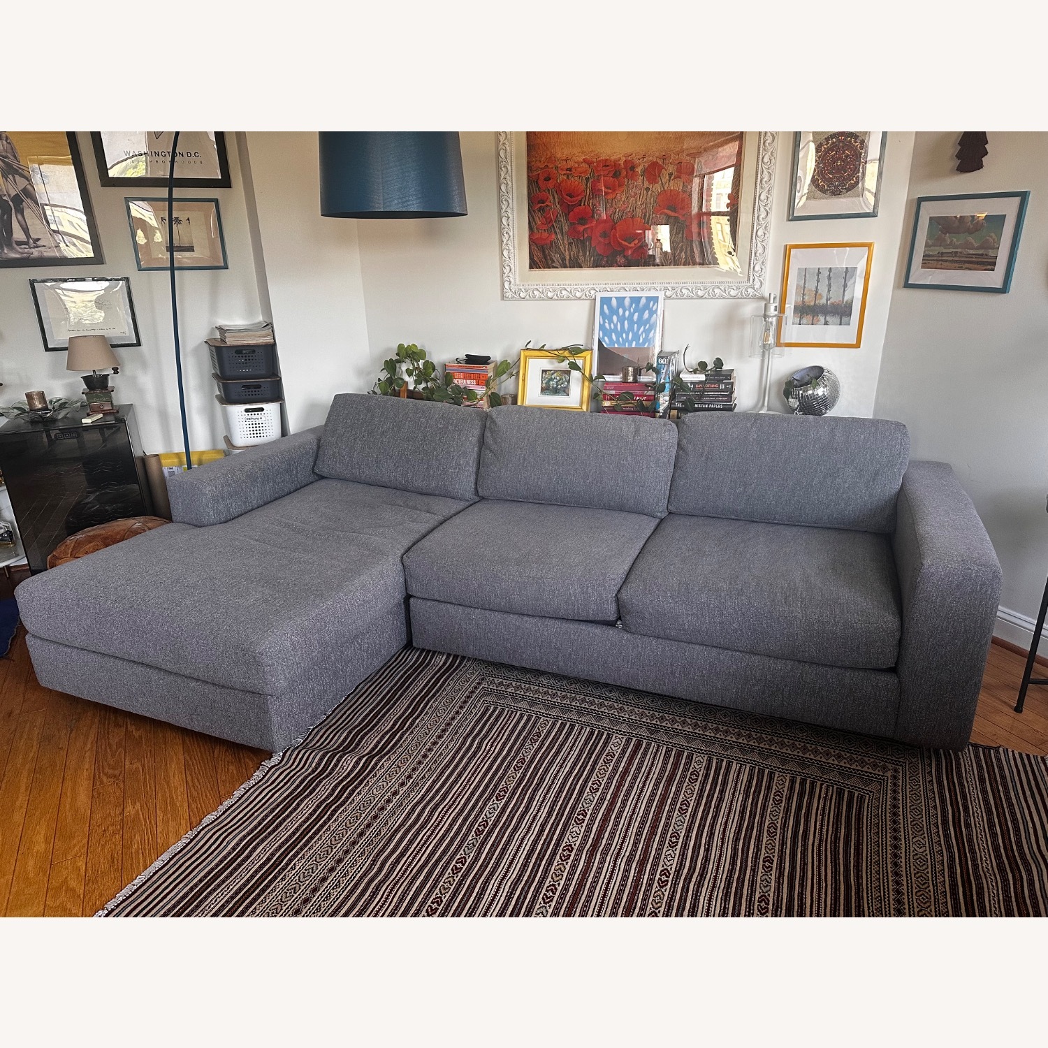 West Elm Urban Dark Gray 2 Piece Sectional - image-2