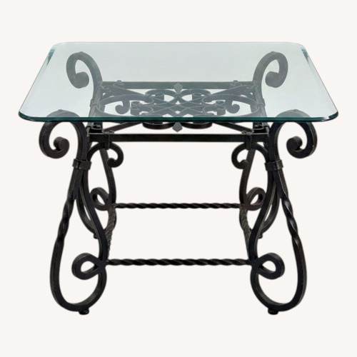 Used Iron and Glass Side Table for sale on AptDeco
