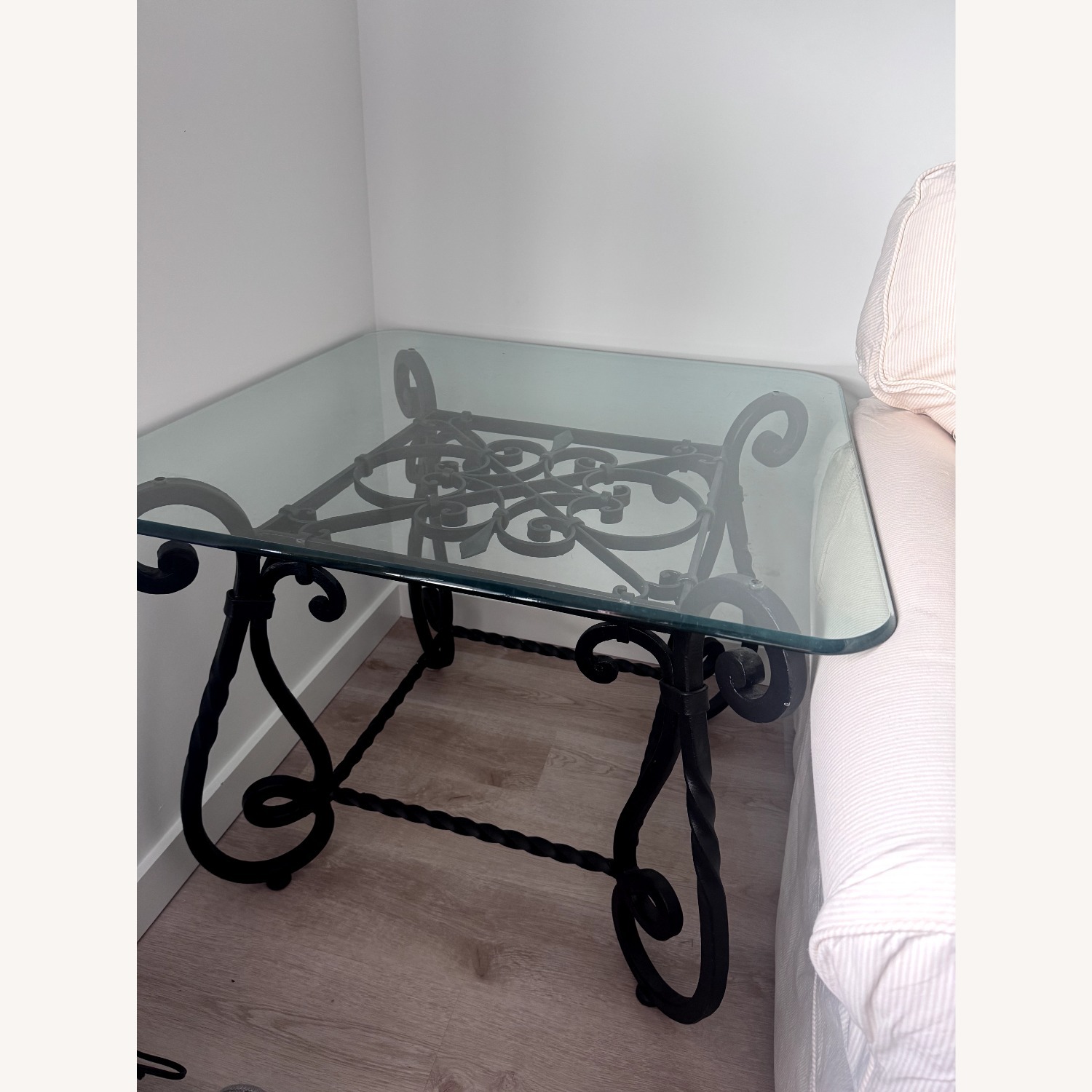 Iron and Glass Side Table - image-2