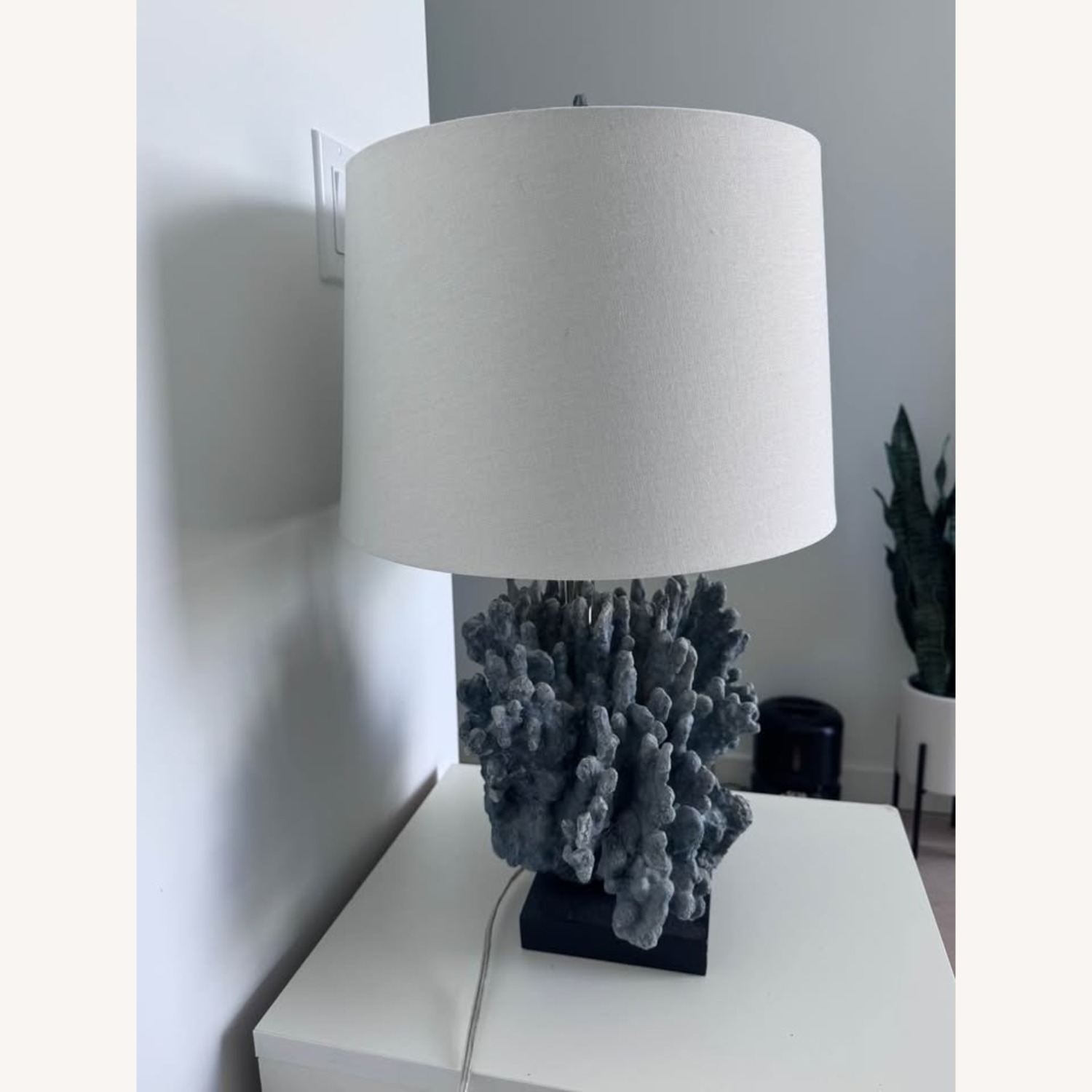 Blue Faux Coral Table Lamp - image-2