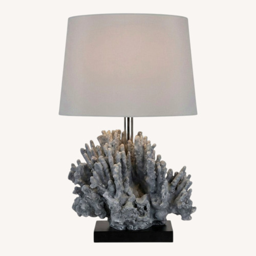 Used Blue Faux Coral Table Lamp for sale on AptDeco