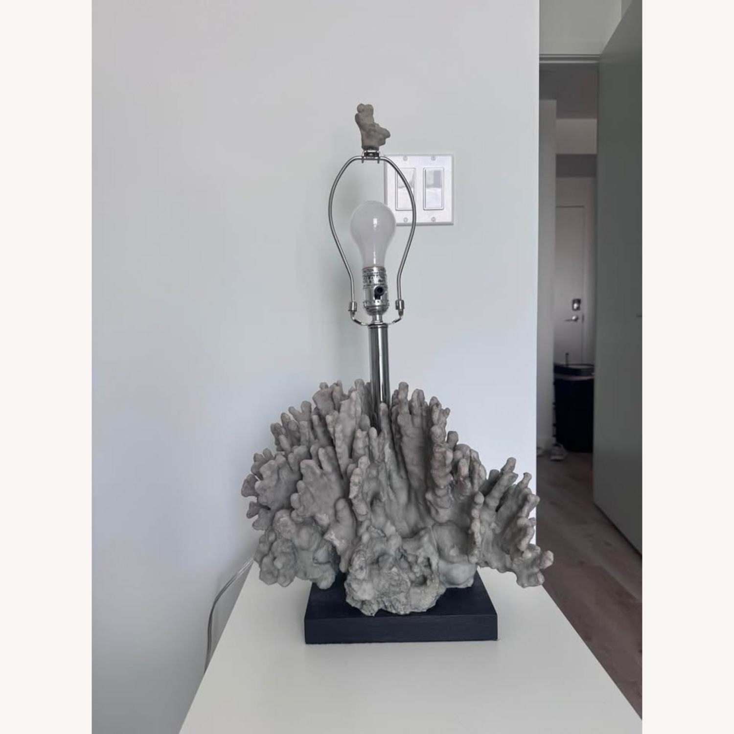 Light Gray Faux Coral Table Lamp - image-1