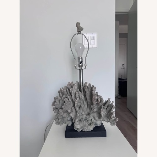 Used Light Gray Faux Coral Table Lamp for sale on AptDeco
