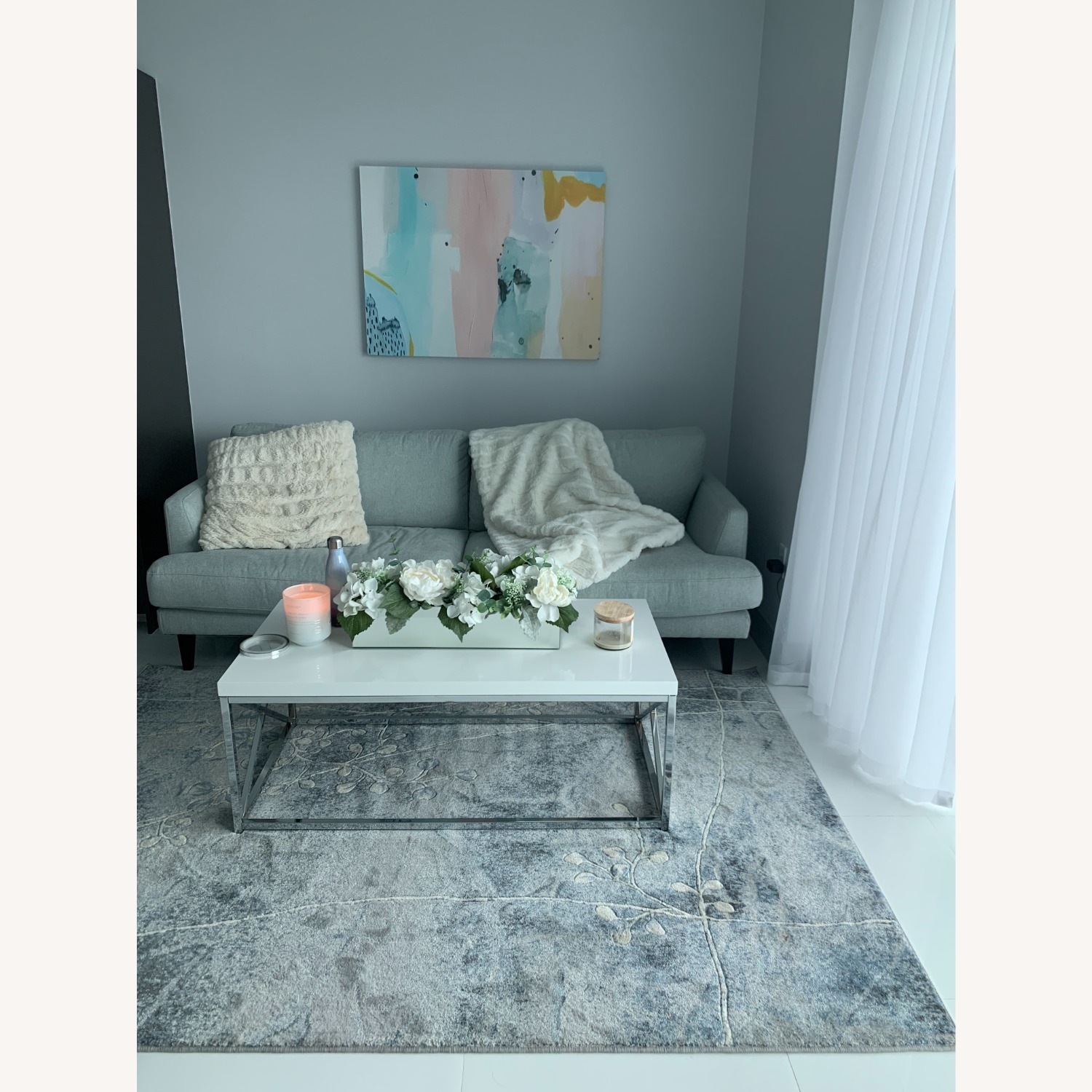 Silver Blue Area Rug 5 ft x 7 ft - image-2