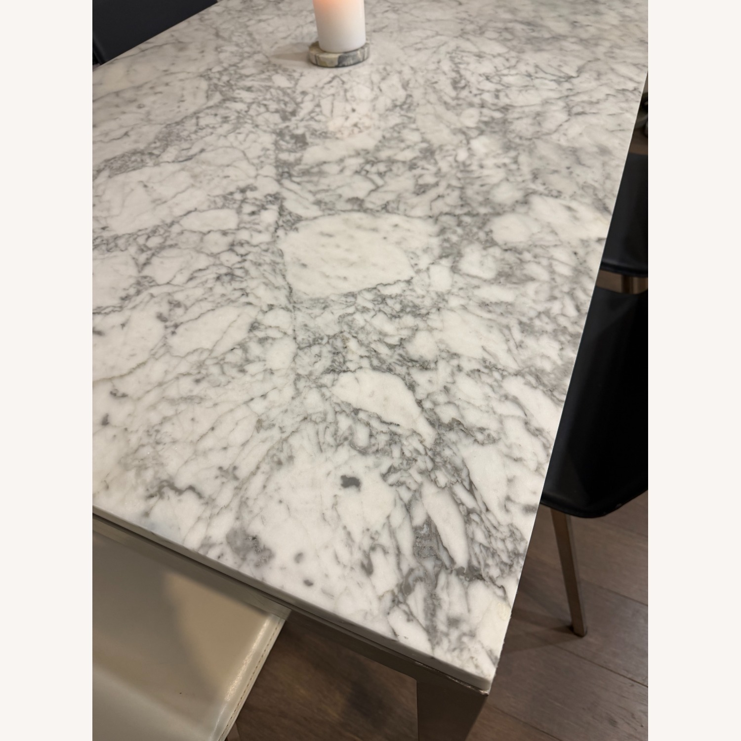 Crate & Barrel Light Gray Dining Table - image-3