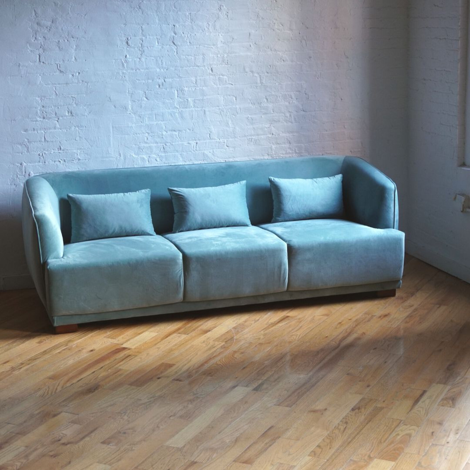 Green Velvet 3+ Seater Sofa - image-1
