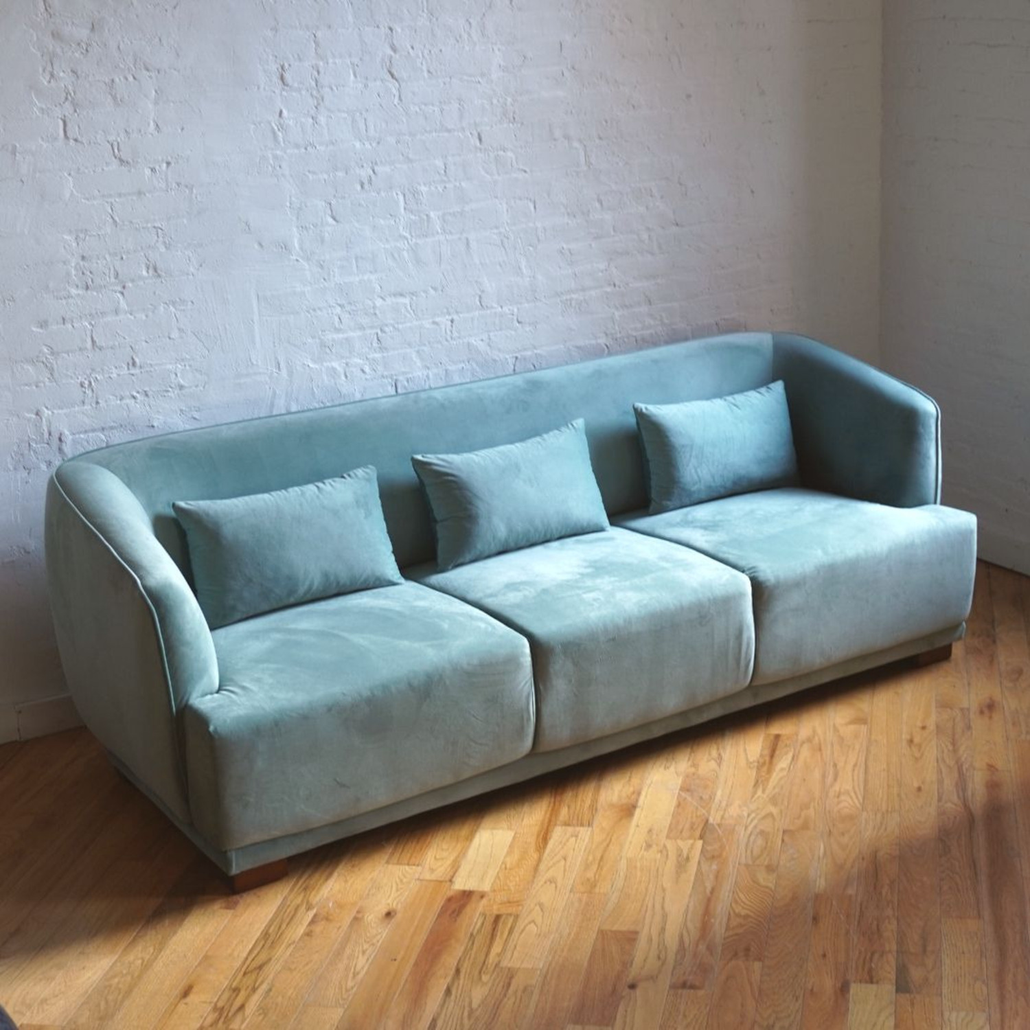 Green Velvet 3+ Seater Sofa - image-2