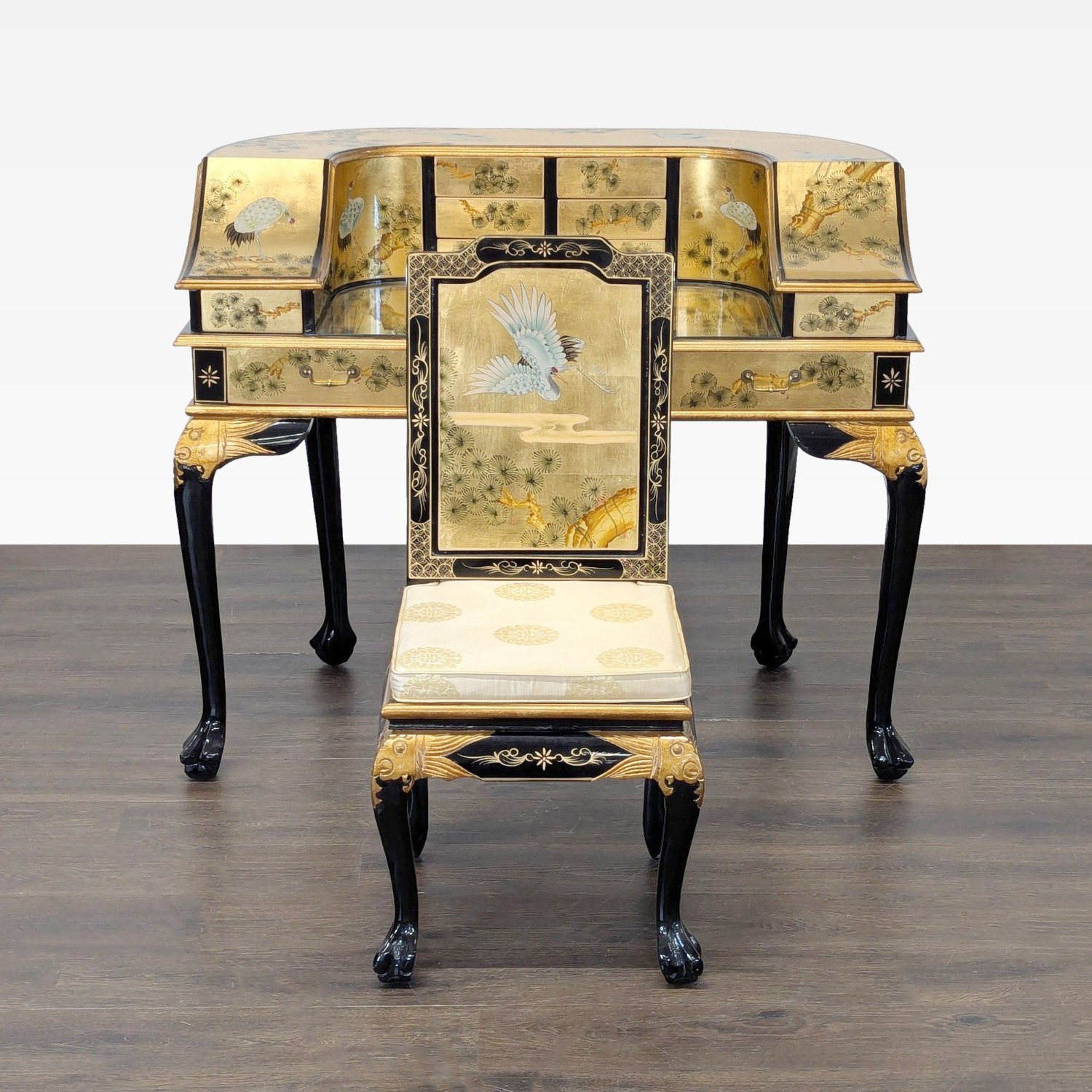 China Furniture Online Gold Lacquered Desk - image-7
