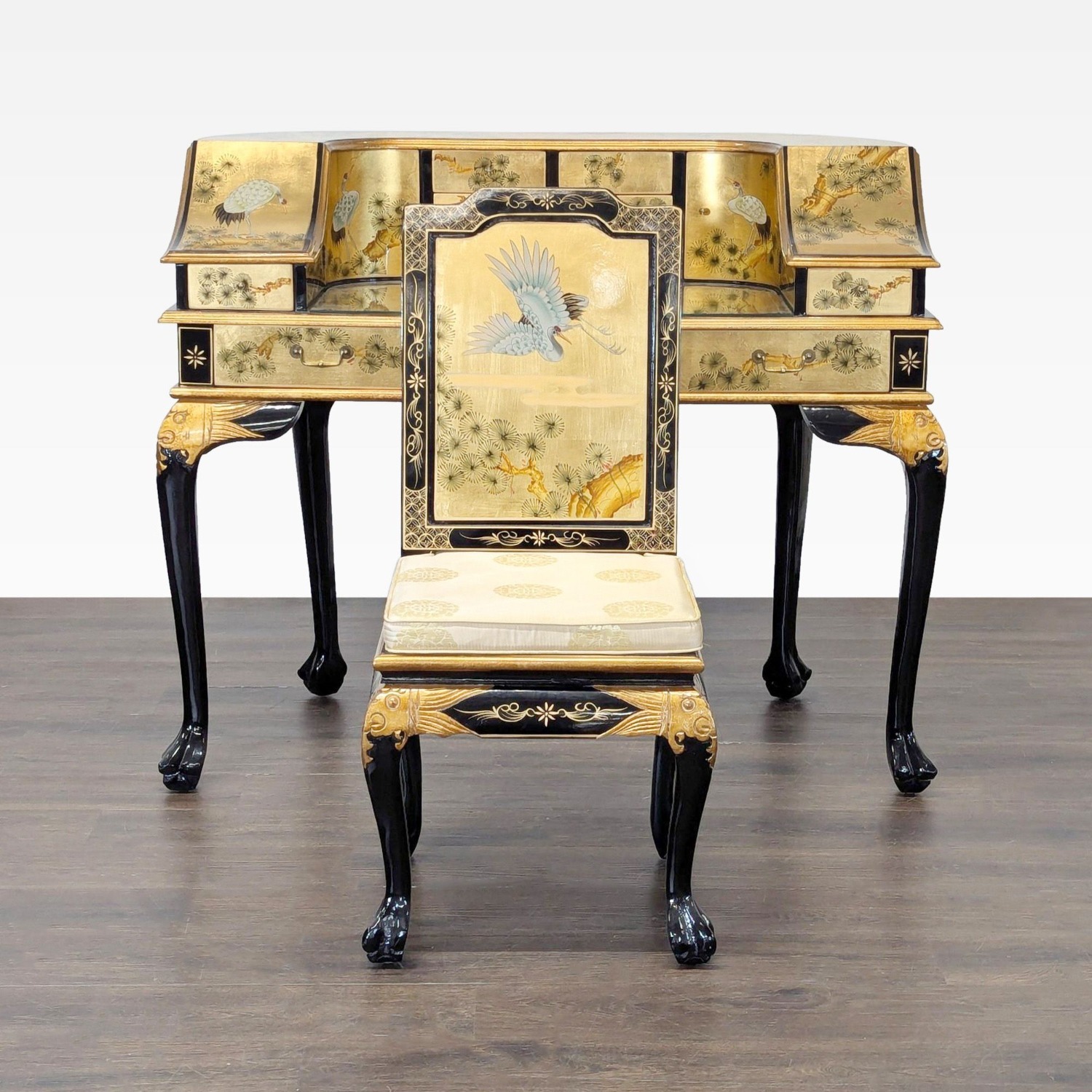 China Furniture Online Gold Lacquered Desk - image-1
