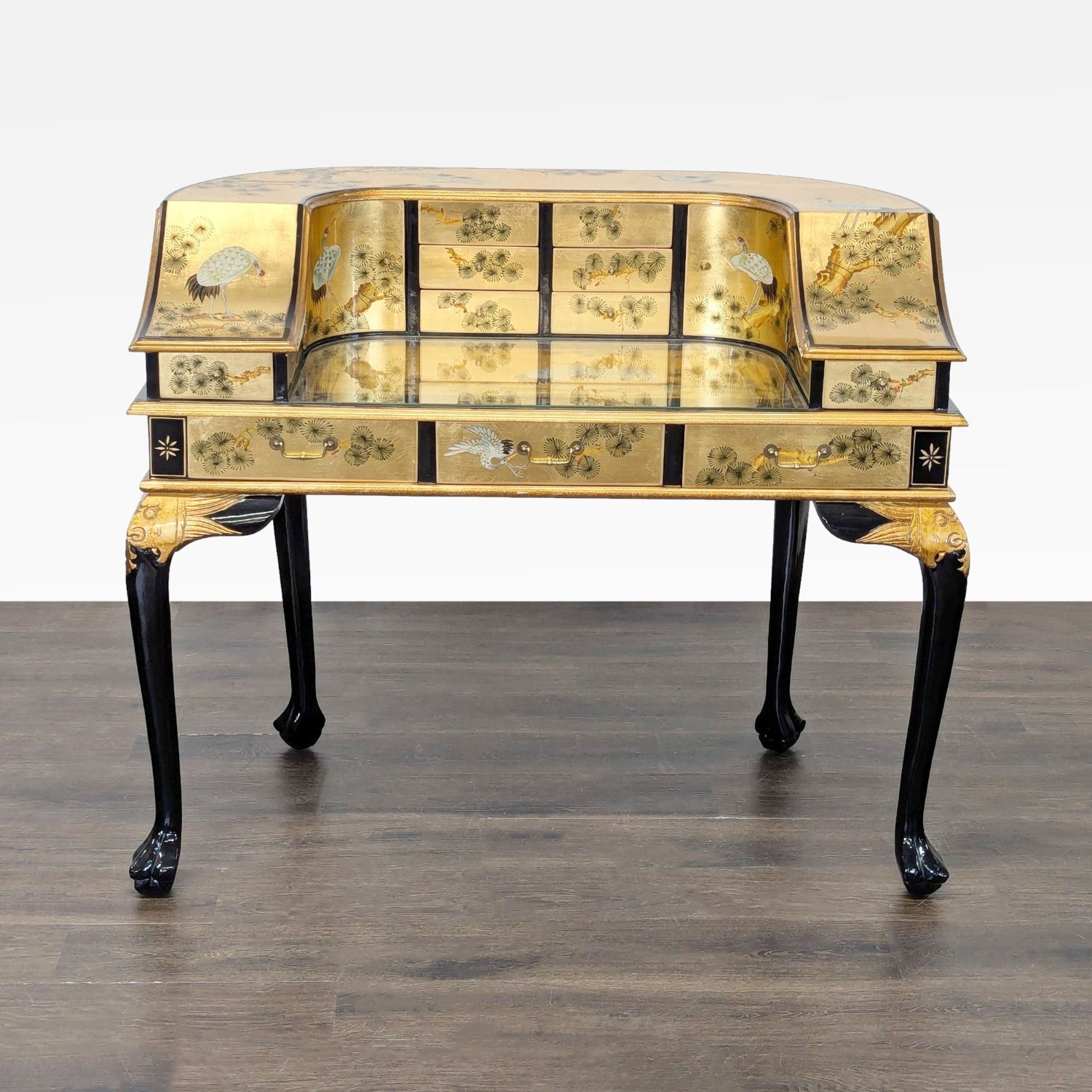 China Furniture Online Gold Lacquered Desk - image-6