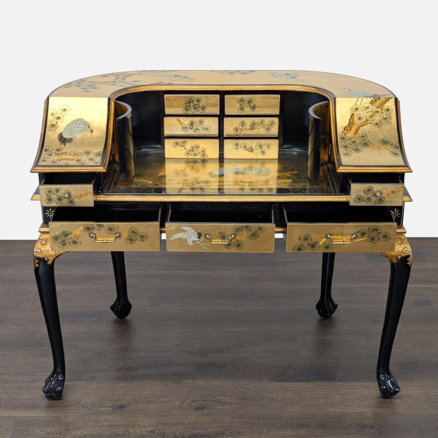 China Furniture Online Gold Lacquered Desk - image-2