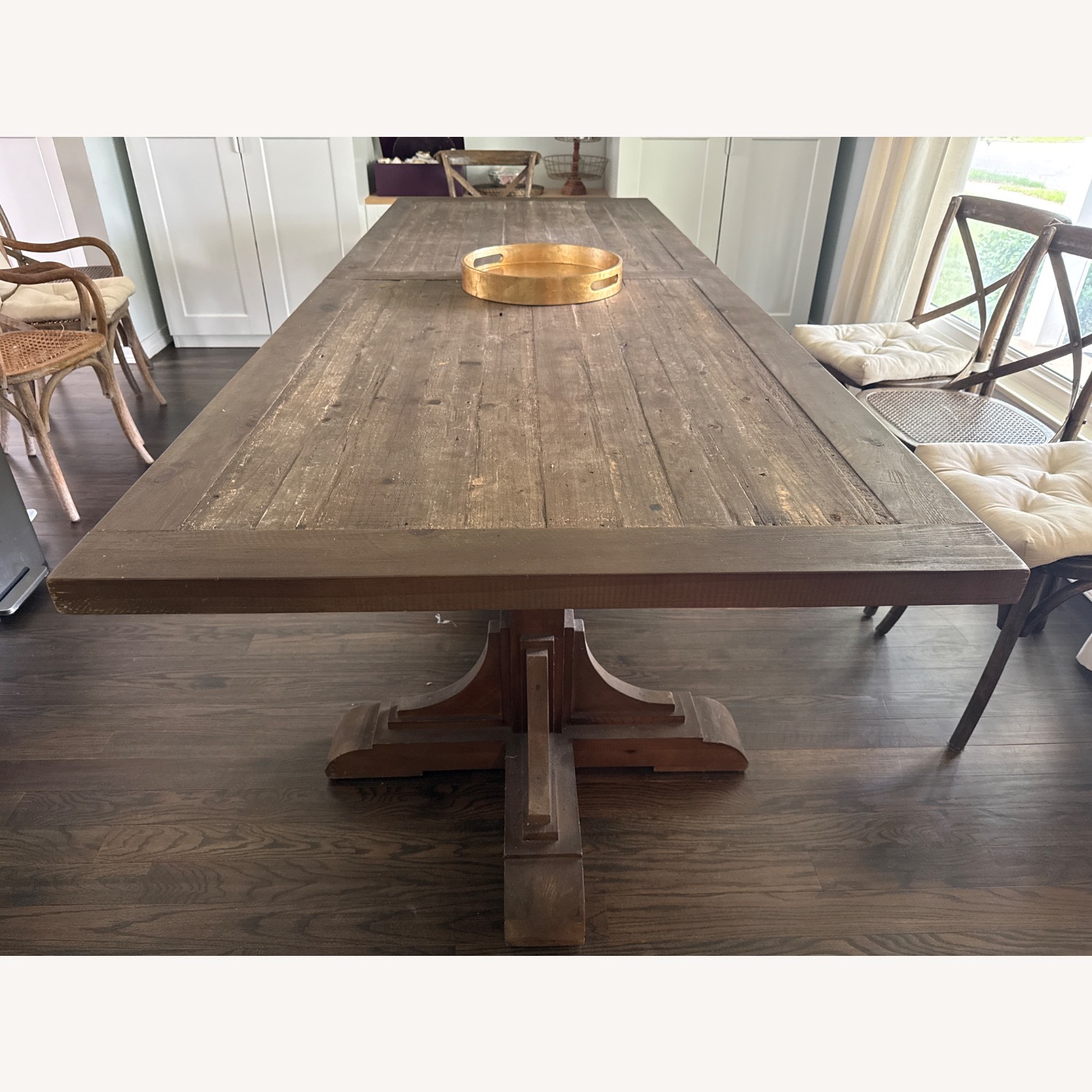 Restoration Hardware 20th C. Reclaimed Pine & Zinc Trestle Table - image-3