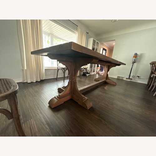 Used Restoration Hardware 20th C. Reclaimed Pine & Zinc Trestle Table for sale on AptDeco