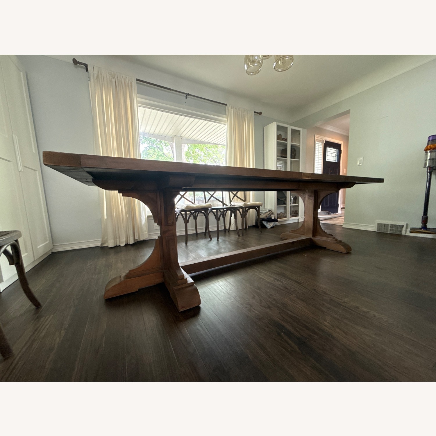 Restoration Hardware 20th C. Reclaimed Pine & Zinc Trestle Table - image-2