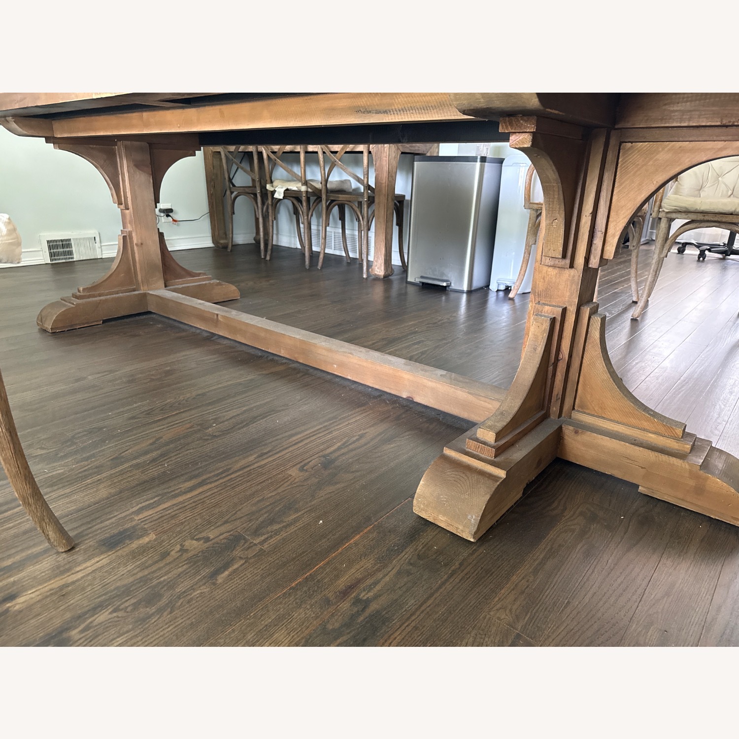 Restoration Hardware 20th C. Reclaimed Pine & Zinc Trestle Table - image-6