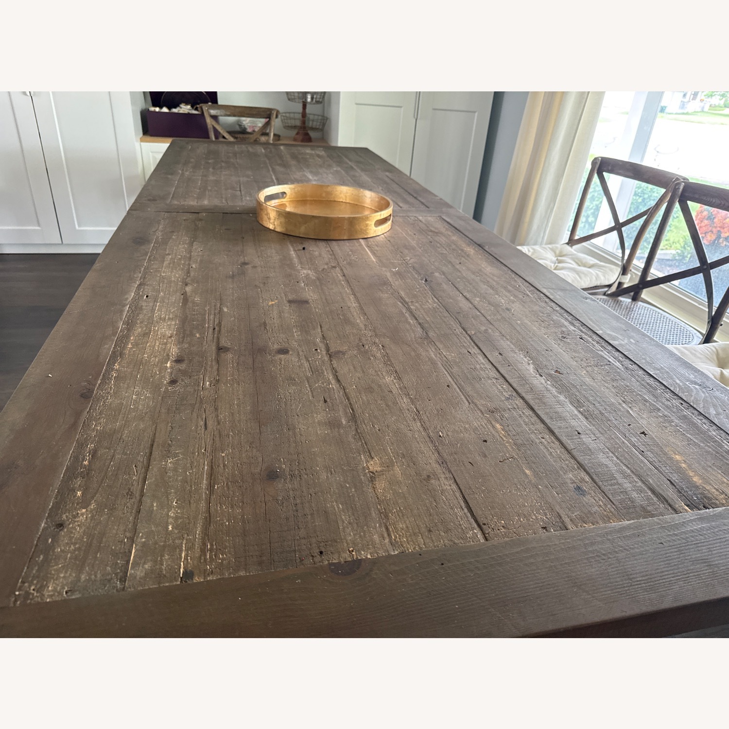 Restoration Hardware 20th C. Reclaimed Pine & Zinc Trestle Table - image-4