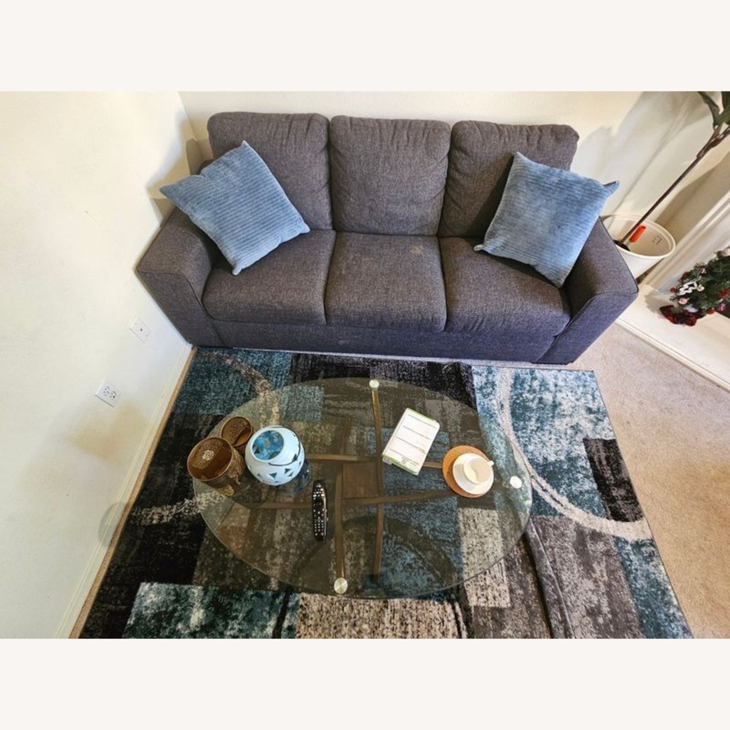 Mid-Century Modern Style Glass Top Coffee Table	 - image-1