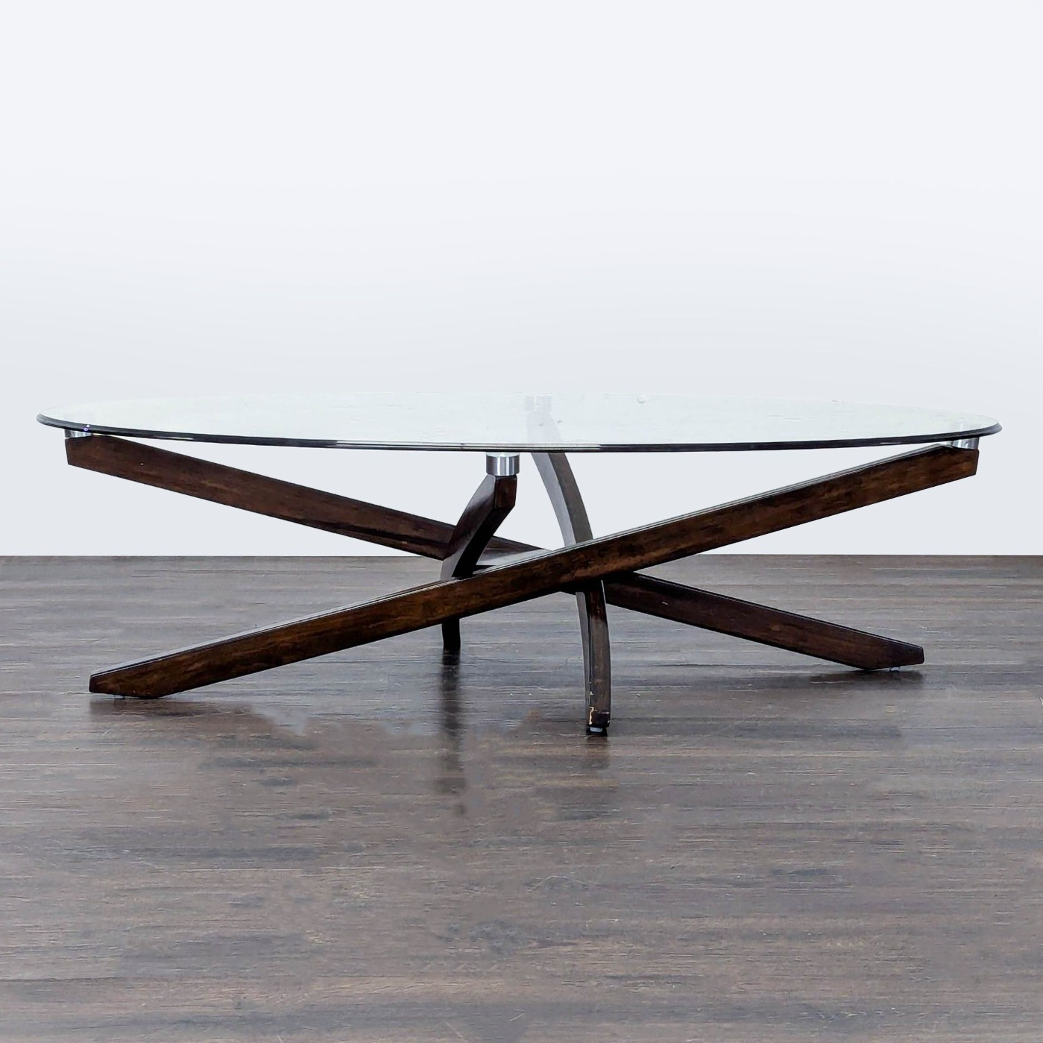 Mid-Century Modern Style Glass Top Coffee Table	 - image-6