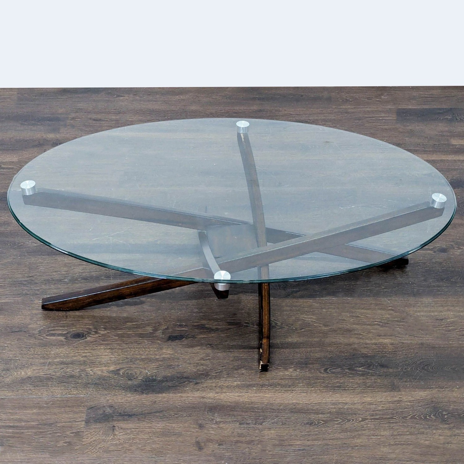 Mid-Century Modern Style Glass Top Coffee Table	 - image-4
