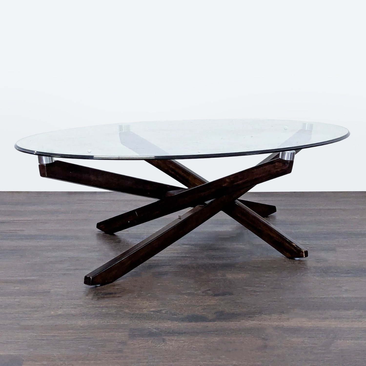 Mid-Century Modern Style Glass Top Coffee Table	 - image-7