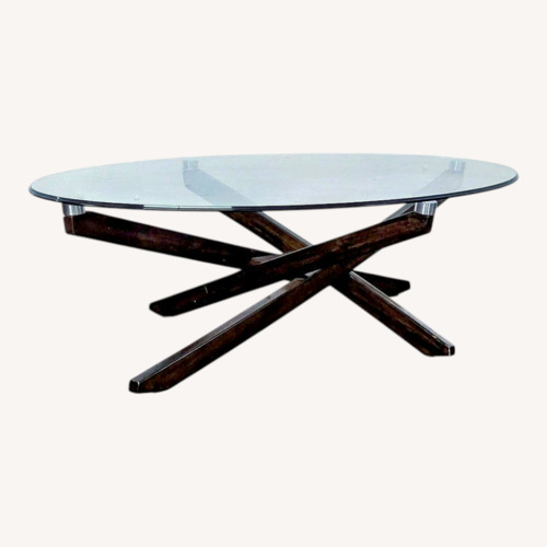 Used Mid-Century Modern Style Glass Top Coffee Table	 for sale on AptDeco