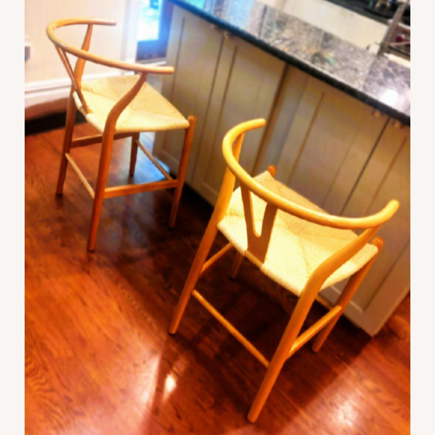 Poly and Bark Wishbone Counter Stools Set of 2 - image-1