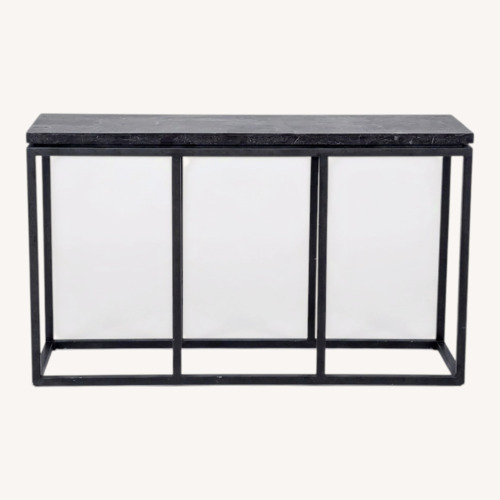 Used Broyhill Metal and Faux Stone Console Table for sale on AptDeco