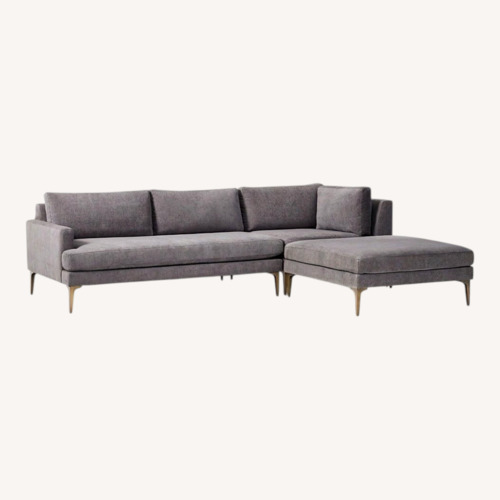 Used West Elm Light Gray Fabric 3+ Piece Sectional for sale on AptDeco