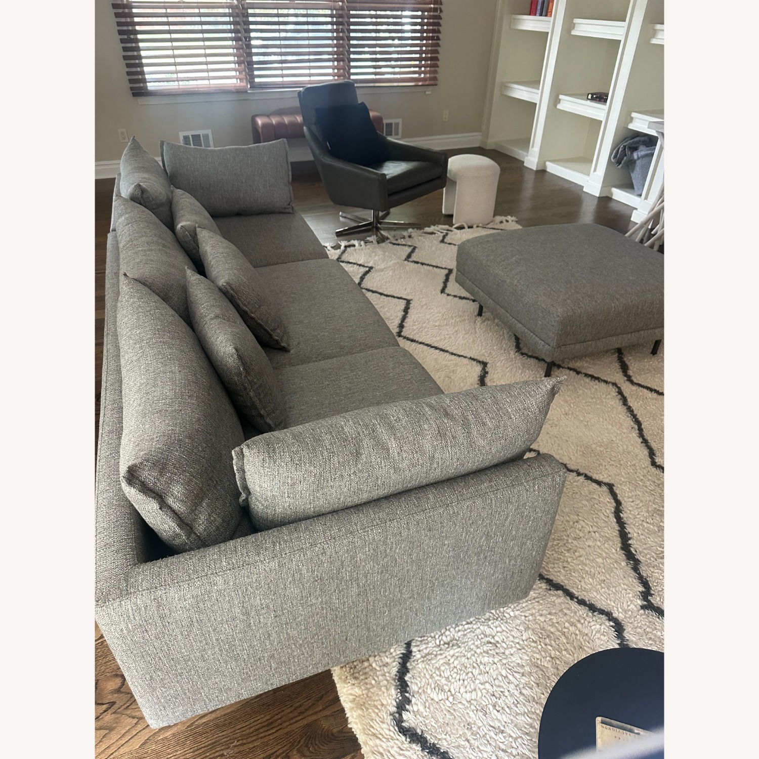West Elm Light Gray Fabric 3+ Piece Sectional - image-3