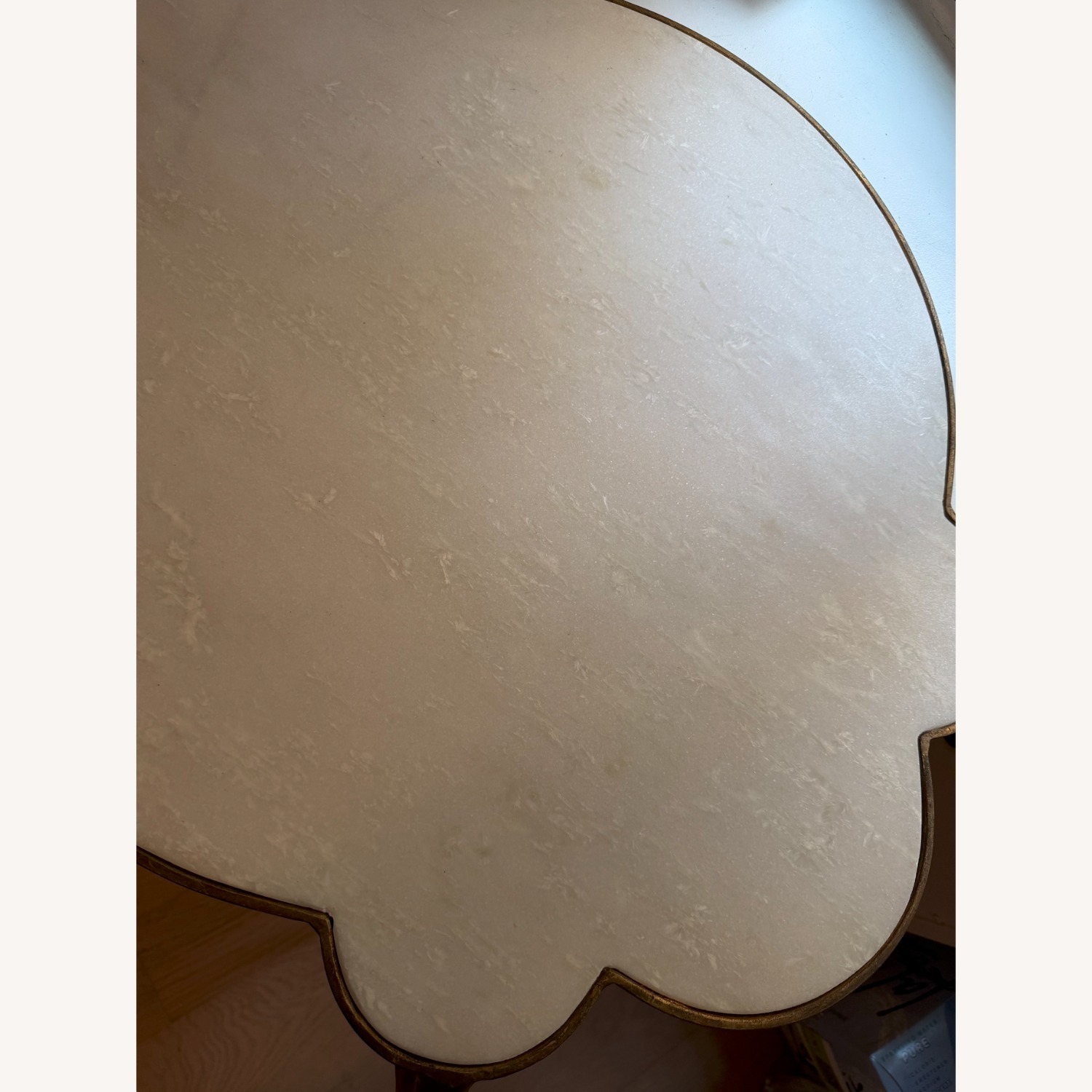 White Marble + Gold Side Table - image-5