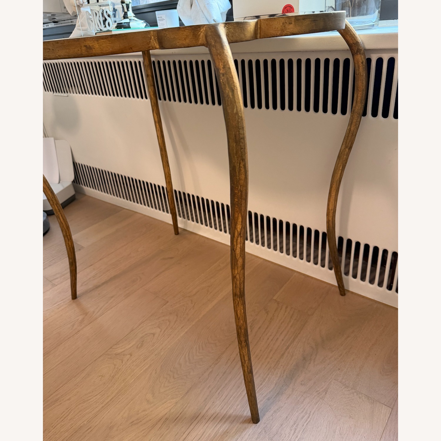 White Marble + Gold Side Table - image-2