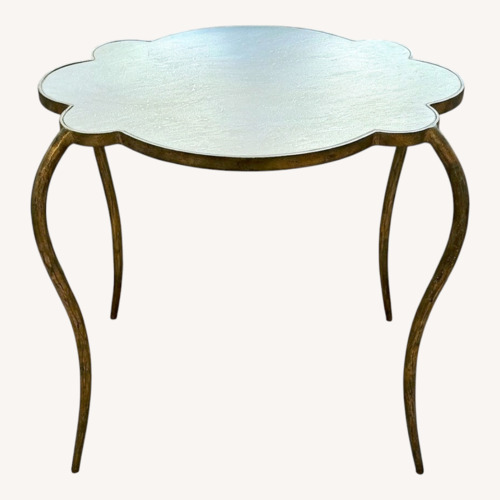 Used White Marble + Gold Side Table for sale on AptDeco