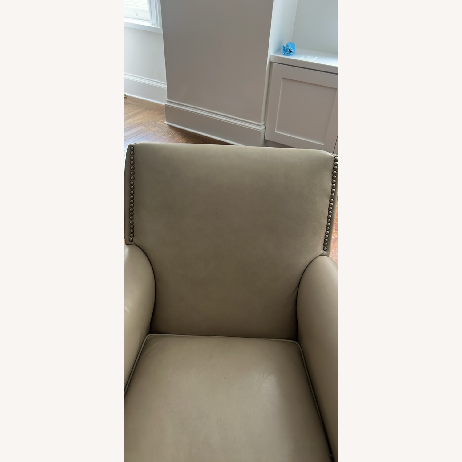 Bloomingdale's Taupe Genuine Leather Armchair - image-7