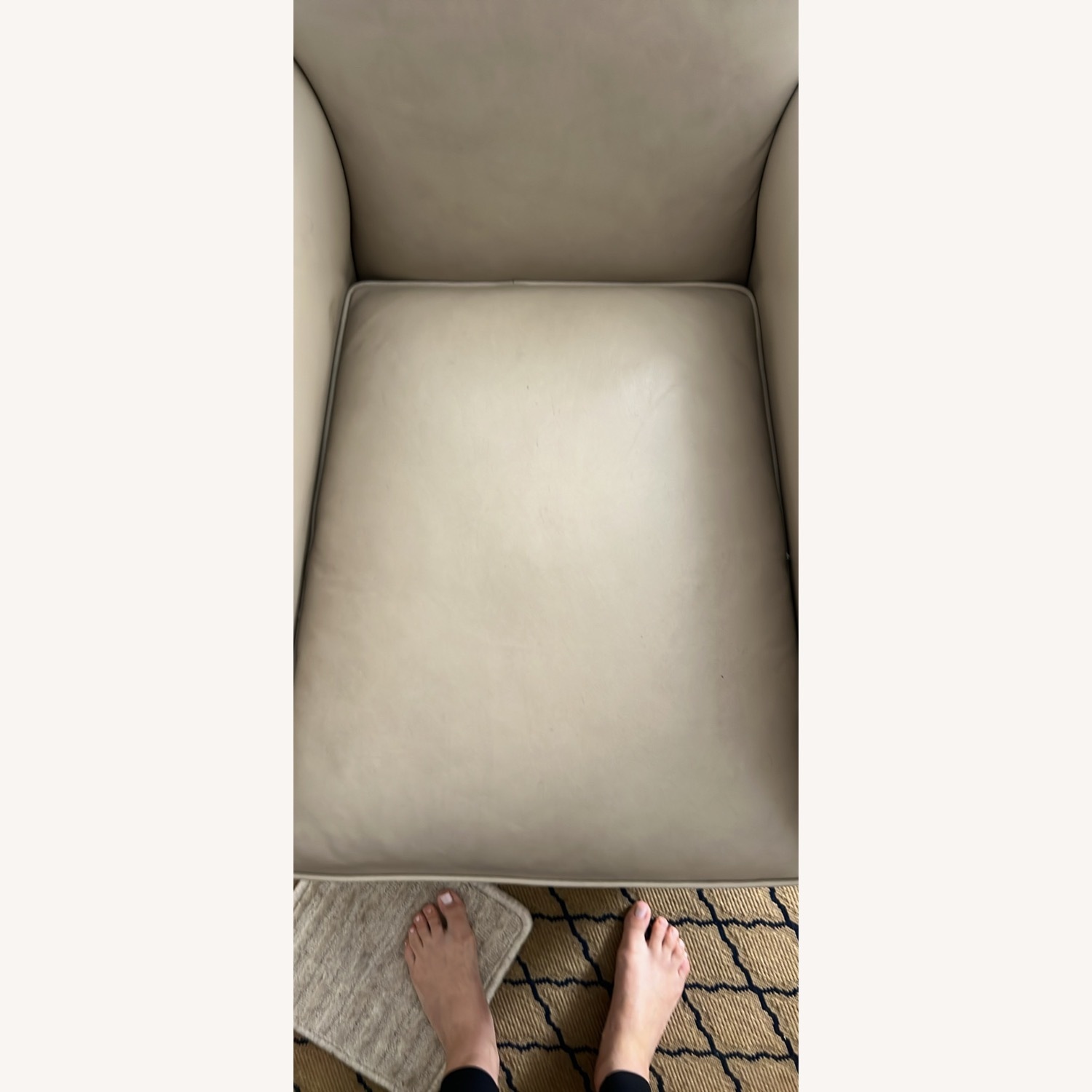 Bloomingdale's Taupe Genuine Leather Armchair - image-6