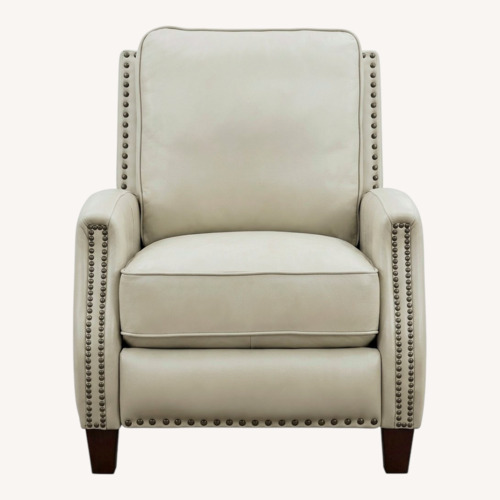 Used Bloomingdale's Taupe Genuine Leather Armchair for sale on AptDeco