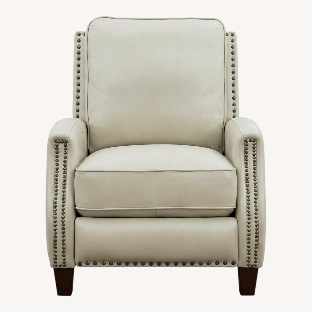 Image of Bloomingdale's Taupe Genuine Leather Armchair