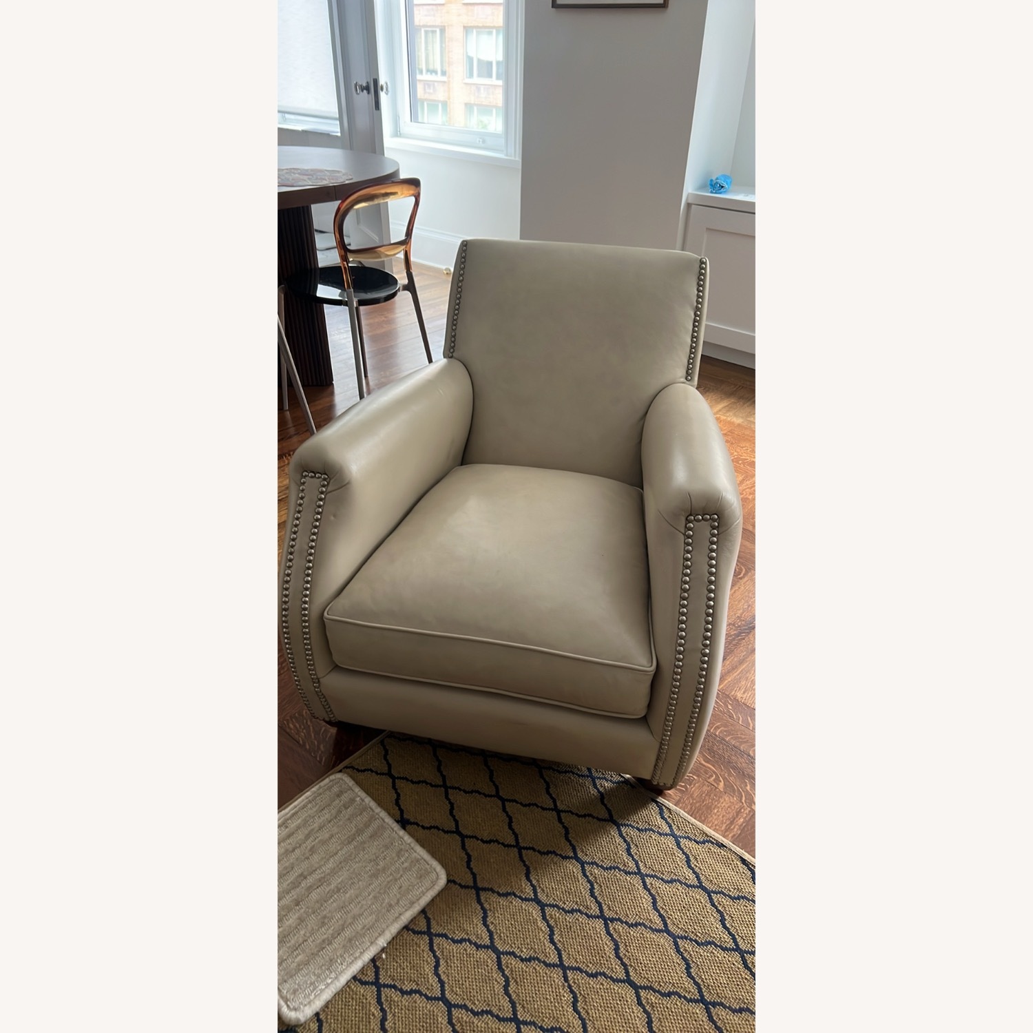 Bloomingdale's Taupe Genuine Leather Armchair - image-5
