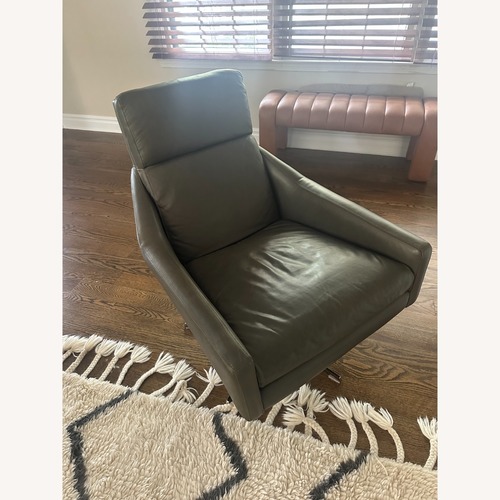 Used West Elm Austin Dark Gray Leather Armchair for sale on AptDeco