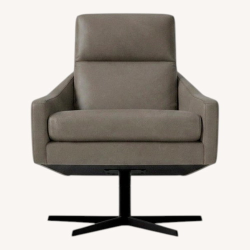 Used West Elm Austin Dark Gray Leather Armchair for sale on AptDeco