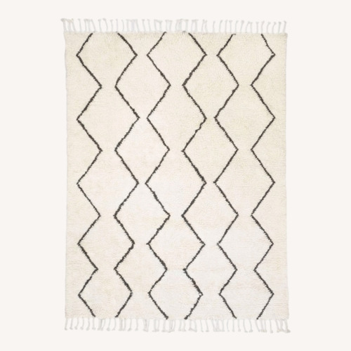 Used West Elm Souk Shag White Wool Area Rug 8' x 10' for sale on AptDeco