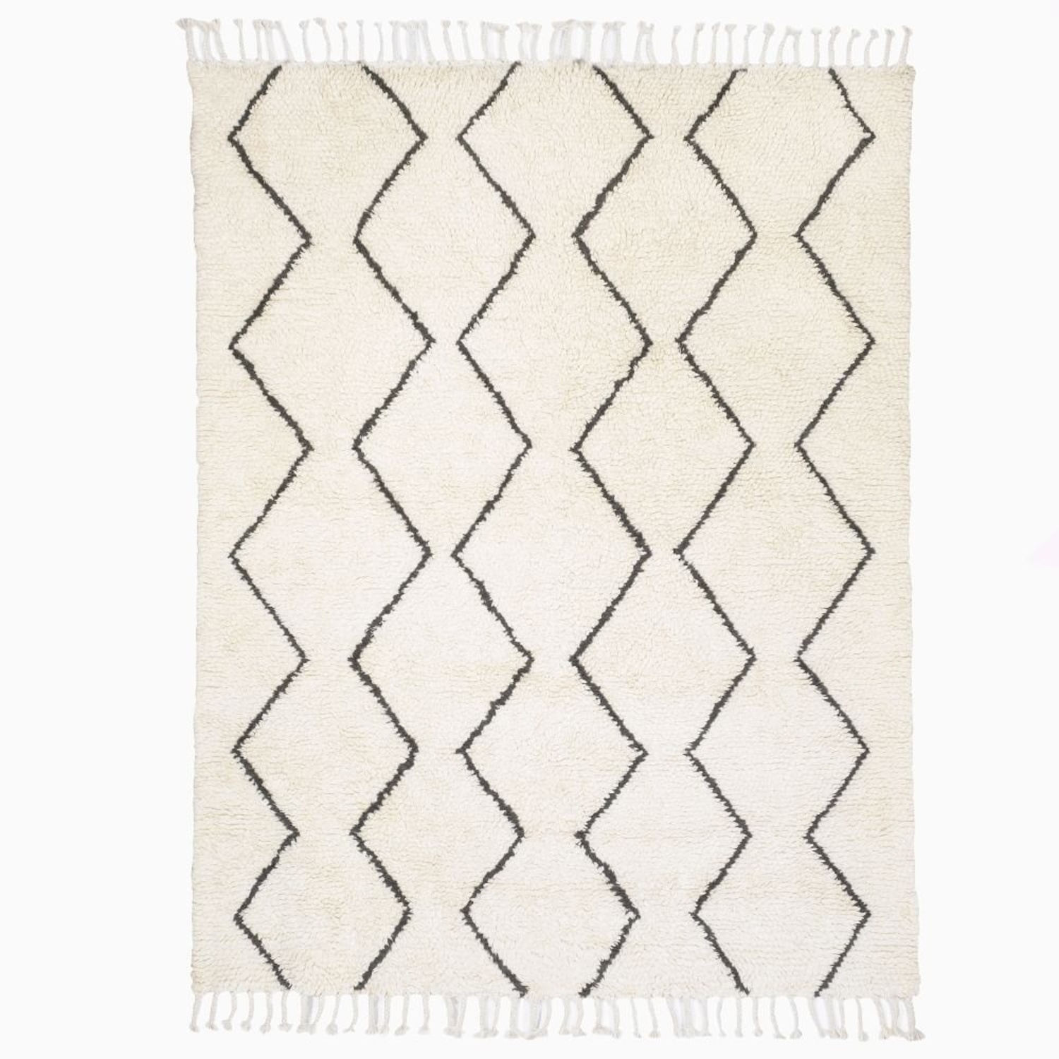 West Elm Souk Shag White Wool Area Rug 8' x 10' - image-4