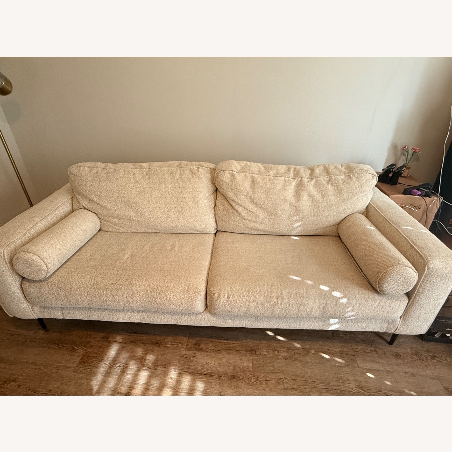 Ashley Hazela Natural Fabric Loveseat - image-2